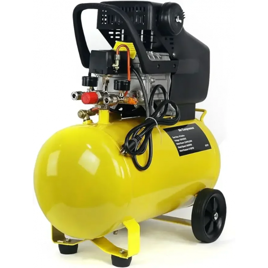 3.5HP Portable 10 Gallons Air Compressor Tank Ultra Quiet Horizontal Tank Adjustable Pressure with Built-in Wheel